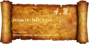 Adamik Márta névjegykártya