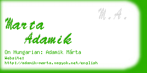 marta adamik business card